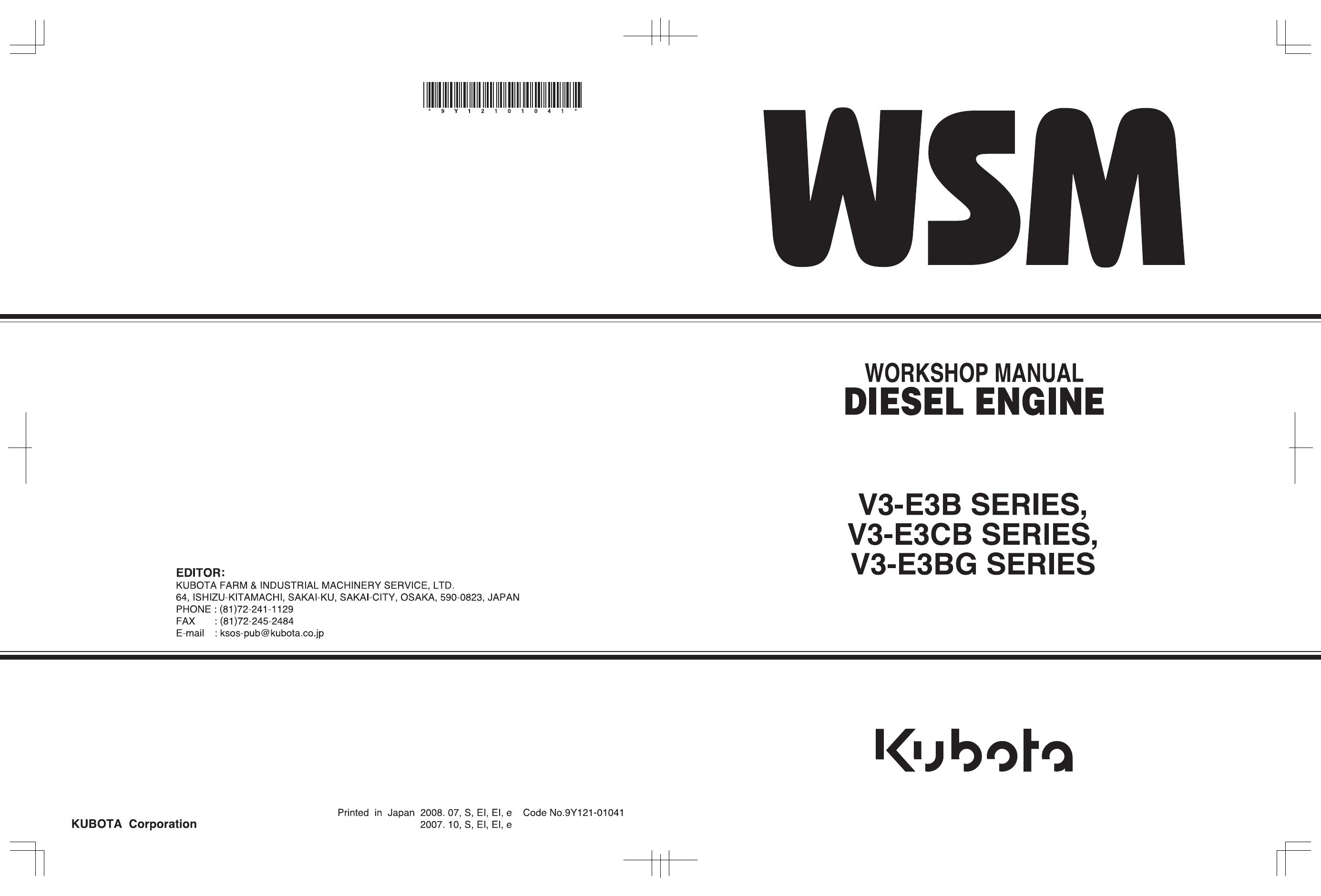KUBOTA V3600  SERVICE MANUAL